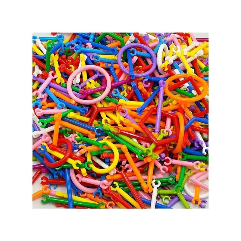 Jucarii, Copii si Bebe - Jucarii si jocuri - Jocuri si puzzle - Jocuri de societate - Joc Set 300 Betisoare de constructie educativ pentru copii, puzzle, multicolor, copii 3+ ani - Infinity.ro