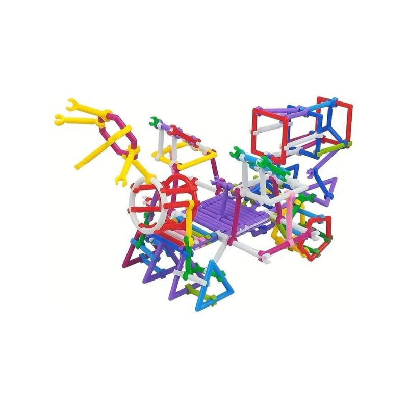 Jucarii, Copii si Bebe - Jucarii si jocuri - Jocuri si puzzle - Jocuri de societate - Joc Set 300 Betisoare de constructie educativ pentru copii, puzzle, multicolor, copii 3+ ani - Infinity.ro