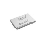 Carti si Birotica - Papetarie - Carti de vizita - Suport carti de vizita aluminiu, gravat, personalizat cu nume sau sigla, 95 x 65 x 7 mm - Infinity.ro