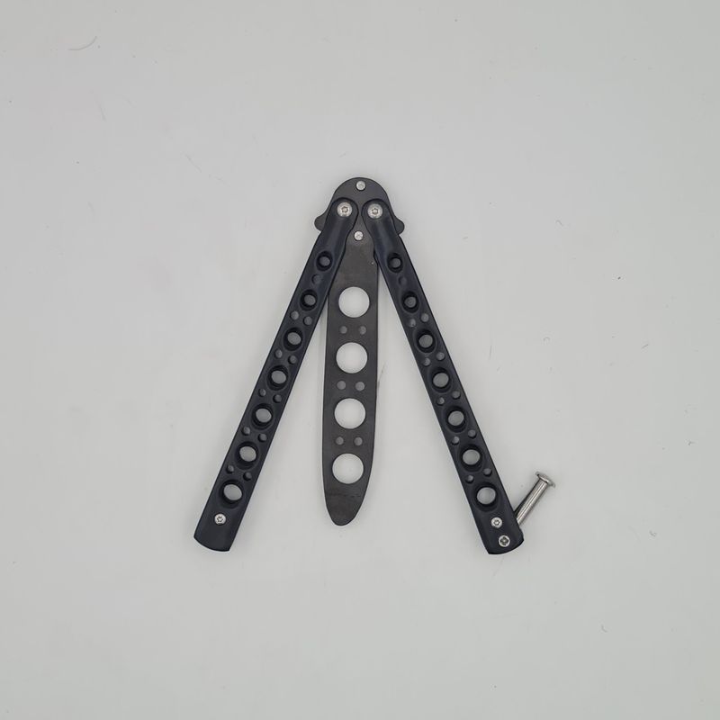 Sport si Outdoor - Camping - Cutite, bricege si accesorii - Cutite si bricege - Cutit fluture Butterfly, Balisong  22.50 cm, negru,  fara tais, de antrenament, model simplu - Infinity.ro