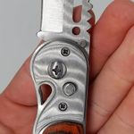 Sport si Outdoor - Camping - Cutite, bricege si accesorii - Cutite si bricege - Cutit briceag deschidere a lamei automata pe buton, lama otel, maner imitatie lemn, 20cm - Infinity.ro