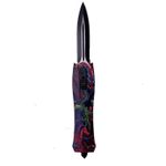 Sport si Outdoor - Camping - Cutite, bricege si accesorii - Cutite si bricege - Cutit Automat Cu Buton, Model Virus, Multicolor, Dispozitiv Spart Geam, Prindere La Curea, 24x3.4x1.5 cm - Infinity.ro