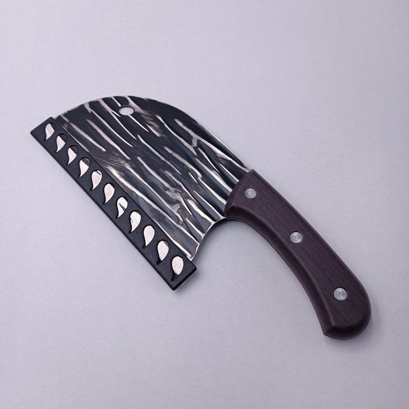 Casa si Gradina - Bucatarie si vesela - Vesela si tacamuri - Cutite si seturi de cutite - Cutit Tip Satar, Universal, Lama Forjata, Curbat, Maner Nituit, Protectie Lama, Agatatoare, 26 cm - Infinity.ro