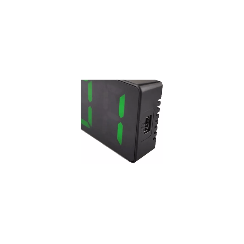 Casa si Gradina - Decoratiuni - Ceasuri - Ceas De Birou, Tip Masa, Afisare Temperatura, Alarma, Alimentare USB, Cu Led Verde, 16 X 6 Cm - Infinity.ro