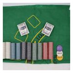 Jucarii, Copii si Bebe - Jucarii si jocuri - Jocuri si puzzle - Jocuri de societate - Poker Profesional, 500 Jetoane, 2 Pachete Carti, 3 Butoane, Dealer, Small Blind, Big Blind, Covoras Verde, 33cm x 30cm x 7cm - Infinity.ro