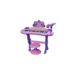 Jucarii, Copii si Bebe - Jucarii si jocuri - Jucarii de rol - Instrumente muzicale de jucarie - Orga Electronica, Microfon si Scaunel, 37 Taste Pian, 8 ritmuri diferite, 4 sunete instrumente, Roz - Infinity.ro