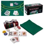 Jucarii, Copii si Bebe - Jucarii si jocuri - Jocuri si puzzle - Jocuri de societate - Poker cu 200 chips poker in cutie metalica, buton dealer, jetoane 4 culori de 1, 5 10 si 25,  carti joc - Infinity.ro