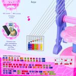 Jucarii, Copii si Bebe - Jucarii si jocuri - Jucarii de rol - Instrumente muzicale de jucarie - Orga Electronica, Microfon si Scaunel, 37 Taste Pian, 8 ritmuri diferite, 4 sunete instrumente, Roz - Infinity.ro