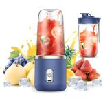 Electronice si Electrocasnice - Electrocasnice bucatarie - Mixere, tocatoare & roboti de bucatarie - Blendere si mini tocatoare - Mini Blender Portabil, Incarcare USB, 6 Lame Din Inox, pentru sucuri de fructe, 2 Pahare din ABS, Capacitate 400 ml - Infinity.ro