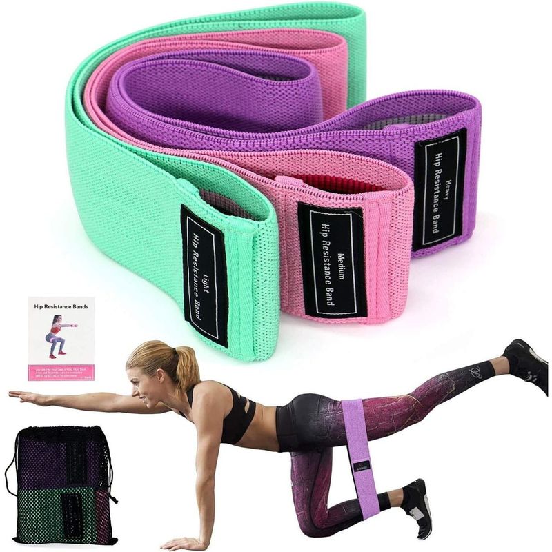 Sport si Outdoor - Fitness - Accesorii fitness - Benzi elastice fitness - Set 3 benzi elastice fitness, Niveluri diferite de rezistenta, Latex natural, 37.5x8 cm, Multicolor - Infinity.ro