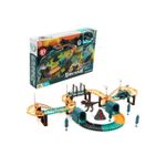 Jucarii, Copii si Bebe - Jucarii si jocuri - Seturi de constructie si cuburi - Seturi de constructie - Jucarie de constructie, masini cu dinozaur electric, circuit de curse, pentru copii, 44 cm x 28 cm - Infinity.ro