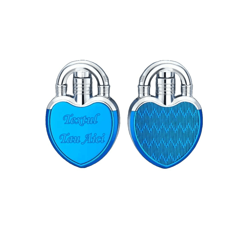 Market - Tutun si tigari - Articole si accesorii tutun - Bricheta Metalica in Forma de Inima, Personalizata cu Textul Tau, Antivant, Reincarcabila cu Gaz, Fade, 6 cm - Infinity.ro