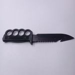 Sport si Outdoor - Camping - Cutite, bricege si accesorii - Cutite si bricege - Cutit Pumnal cu Busola, Fluier, Pila, Prindere Curea, Lama Zimtata, Otel, Teaca, 33 cm, Negru - Infinity.ro