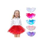 Fashion, accesorii si bijuterii - Copii - Imbracaminte copii - Fuste copii - Fusta Luminoasa cu Lumini LED, Pentru Fetite, Multicolore Incorporate, Model Stelute, 30 cm - Infinity.ro