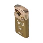 Market - Tutun si tigari - Articole si accesorii tutun - Bricheta metalica cu gaz, antivant, model flip, reincarcabila, aurie, cutie, personalizata - Infinity.ro