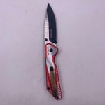 Sport si Outdoor - Camping - Cutite, bricege si accesorii - Cutite si bricege - Briceag The Punisher, Deschidere Automata a Lamei pe Buton, Prindere Curea, 20 cm, Metalic, Rosu - Infinity.ro