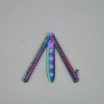 Sport si Outdoor - Camping - Cutite, bricege si accesorii - Cutite si bricege - Cutit fluture Butterfly, Balisong  22 cm, fade, fara tais, de antrenament, model incrucisat - Infinity.ro