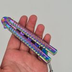 Sport si Outdoor - Camping - Cutite, bricege si accesorii - Cutite si bricege - Cutit fluture Butterfly, Balisong  22 cm, fade, fara tais, de antrenament, model incrucisat - Infinity.ro