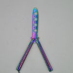 Sport si Outdoor - Camping - Cutite, bricege si accesorii - Cutite si bricege - Cutit fluture Butterfly, Balisong  22 cm, fade, fara tais, de antrenament, model incrucisat - Infinity.ro