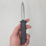 Sport si Outdoor - Camping - Cutite, bricege si accesorii - Cutite si bricege - Briceag cu Deschidere Manuala, Maner Anti Alunecare, Prindere Curea, Model Cryo, 22 cm, negru - Infinity.ro