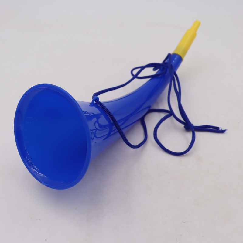 Casa si Gradina - Decoratiuni - Decoratiuni petrecere - Coifuri si suflatori - Goarna Curbata, Vuvuzela, Tip Corn, Pentru Petreceri, Evenimmente, Albastra, Varf Galben, 27 cm - Infinity.ro
