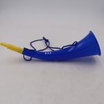 Casa si Gradina - Decoratiuni - Decoratiuni petrecere - Coifuri si suflatori - Goarna Curbata, Vuvuzela, Tip Corn, Pentru Petreceri, Evenimmente, Albastra, Varf Galben, 27 cm - Infinity.ro