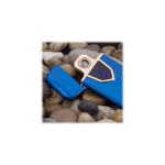 Market - Tutun si tigari - Articole si accesorii tutun - Bricheta Electronica cu Incarcare USB, Buton cu Lumina, cu senzor de amprenta, 7 cm, Albastru - Infinity.ro