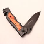 Sport si Outdoor - Camping - Cutite, bricege si accesorii - Cutite si bricege - Briceag Cu Sistem De Taiat Centura Si Dispozitiv Pentru Spart Geamuri, Maner Lemn, Prindere Curea, Metalic, 23 cm - Infinity.ro