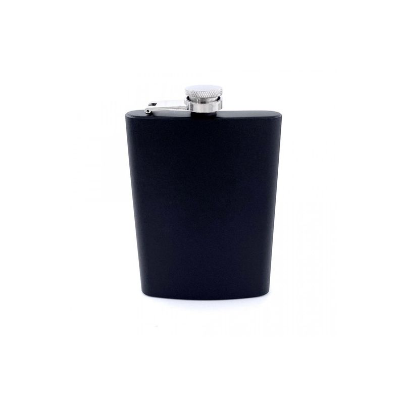 Casa si Gradina - Bucatarie si vesela - Cani si pahare - Sticle - Plosca otel inoxidabil 9oz 270 ml pentru bauturi fine. negru. personalizata cu textul tau - Infinity.ro
