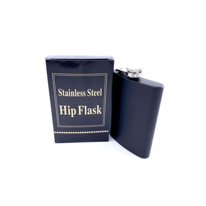 Casa si Gradina - Bucatarie si vesela - Cani si pahare - Sticle - Plosca otel inoxidabil 9oz 270 ml pentru bauturi fine. negru. personalizata cu textul tau - Infinity.ro