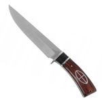 Sport si Outdoor - Camping - Cutite, bricege si accesorii - Cutite si bricege - Cutit cu Maner Curbat Vanatoresc, 30 Cm, Model simbol 2025, Husa Material Textil, Pentru Camping, Lama din Otel - Infinity.ro