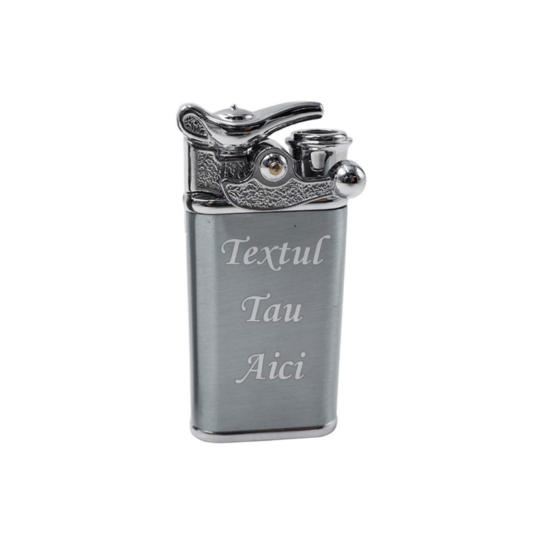 Market - Tutun si tigari - Articole si accesorii tutun - Bricheta Model Lampa Lui Aladin, Personalizata cu Textul Tau, Doua Flacari, Antivant, Reincarcabila, 8 cm - Infinity.ro