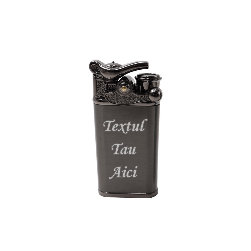 Market - Tutun si tigari - Articole si accesorii tutun - Bricheta Model Lampa Lui Aladin, Personalizata cu Textul Tau, Doua Flacari, Antivant, Reincarcabila, 8 cm - Infinity.ro