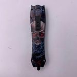 Sport si Outdoor - Camping - Cutite, bricege si accesorii - Cutite si bricege - Cutit Automat Cu Buton, Model Craniu, Multicolor, Dispozitiv Spart Geam, Husa, Prindere La Curea, 24x3.4x1.5 cm - Infinity.ro