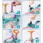 Jucarii, Copii si Bebe - Jucarii si jocuri - Jucarii de rol - Instrumente muzicale de jucarie - Jucarie Muzicala Pian si Toba, Microfon, pentru copii, Lumini si Sunete, 44 cm, Multicolor, - Infinity.ro
