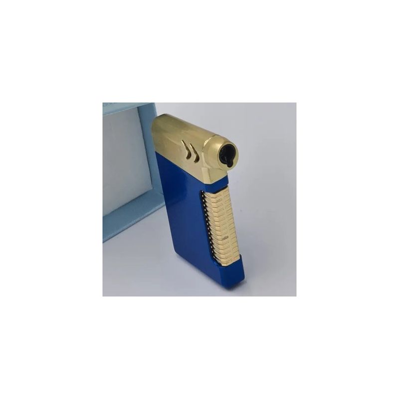 Market - Tutun si tigari - Articole si accesorii tutun - Bricheta Metalica cu Gaz, Antivant, Model Frontal, Reincarcabila, Albastru, Cutie, Personalizata - Infinity.ro