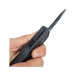 Sport si Outdoor - Camping - Cutite, bricege si accesorii - Cutite si bricege - Cutit Automat pe Buton, Dispozitiv Spart Geam, Sistem Prindere Curea, Gri, Model Lup, 22 cm - Infinity.ro