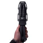 Sport si Outdoor - Camping - Cutite, bricege si accesorii - Cutite si bricege - Cutit Vanatoare, Cu busola, Ascutitor cutit, Aprinzator Foc, Fluier, Husa protectie, Negru - Infinity.ro