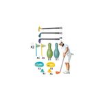 Jucarii, Copii si Bebe - Jucarii si jocuri - Jucarii & jocuri educative - Jucarii interactive - Jucarie Mini Golf Pentru Copii, 3 Crose si 2 Mingi, 2 Gauri, 2 popice, 50 cm, Multicolor, +3 ani - Infinity.ro
