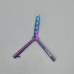 Sport si Outdoor - Camping - Cutite, bricege si accesorii - Cutite si bricege - Cutit fluture Butterfly, Balisong 21.50cm, fade clasic, fara tais, de antrenament, sageata - Infinity.ro