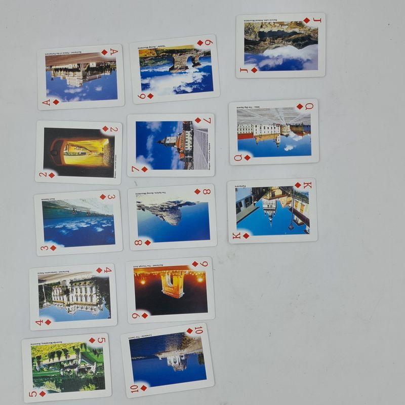 Jucarii, Copii si Bebe - Jucarii si jocuri - Jocuri si puzzle - Jocuri de societate - Carti de joc educative cartonate, Romania Turistica, cu 52 peisaje din Romania, castelul Bran, Peles - Infinity.ro