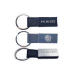 Fashion, accesorii si bijuterii - Barbati - Accesorii barbati - Alte accesorii barbati - Breloc personalizat metalic in forma de dreptunghi cu piele gravat cu numarul de la masina - Infinity.ro