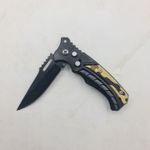 Sport si Outdoor - Camping - Cutite, bricege si accesorii - Cutite si bricege - Briceag Deschidere a Lamei pe Buton, Model Scorpion, Sistem Prindere Curea, 16 cm, Negru - Infinity.ro