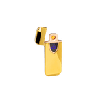 Market - Tutun si tigari - Articole si accesorii tutun - Bricheta Electronica cu Incarcare USB, Buton cu Lumina, Cu Senzor De Amprenta, 7 cm, Auriu - Infinity.ro