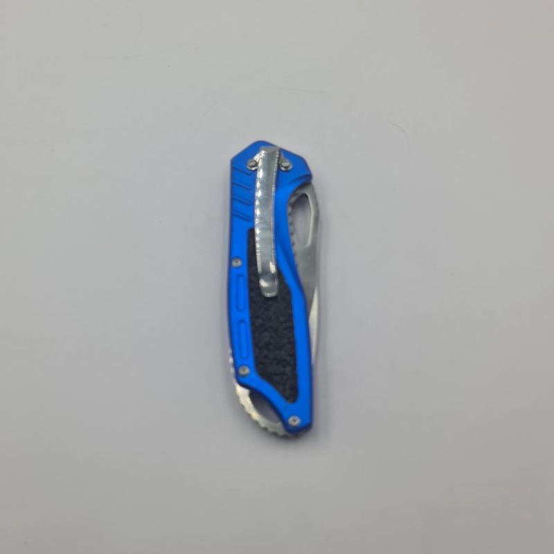 Sport si Outdoor - Camping - Cutite, bricege si accesorii - Cutite si bricege - Briceag cu Deschidere Manuala, Maner Anti Alunecare, Prindere Curea, Agatatoare, 20 cm, Albastru - Infinity.ro