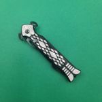 Sport si Outdoor - Camping - Cutite, bricege si accesorii - Cutite si bricege - Briceag Deschidere a Lamei pe Buton, Model Romburi, Sistem Prindere Curea, Argintiu, 20 cm - Infinity.ro