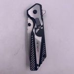 Sport si Outdoor - Camping - Cutite, bricege si accesorii - Cutite si bricege - Briceag The Punisher, Deschidere Automata a Lamei pe Buton, Prindere Curea, 20 cm, Metalic, Fade, Negru - Infinity.ro