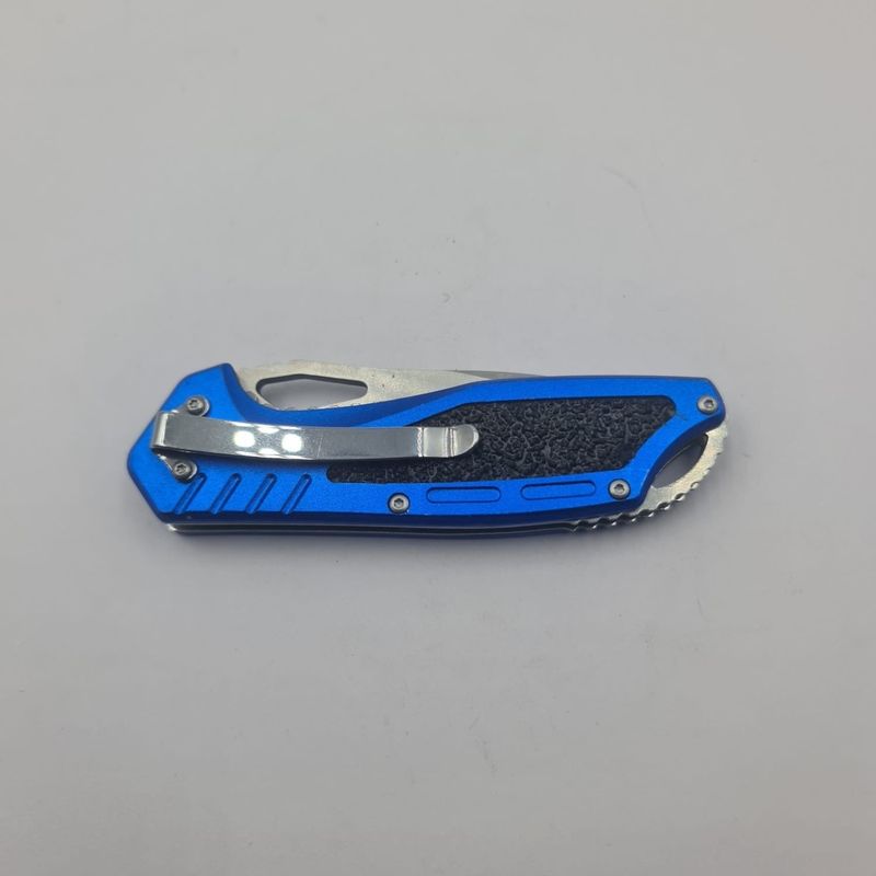 Sport si Outdoor - Camping - Cutite, bricege si accesorii - Cutite si bricege - Briceag cu Deschidere Manuala, Maner Anti Alunecare, Prindere Curea, Agatatoare, 20 cm, Albastru - Infinity.ro
