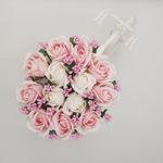 Market - Cadouri - Flori si aranjamente - Aranjament floral trandafiri "Bicicleta cu flori zambarete", flori de sapun, Dalimag, 30x17x15 cm - Infinity.ro