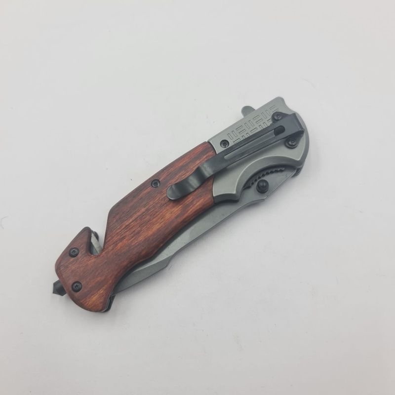 Sport si Outdoor - Camping - Cutite, bricege si accesorii - Cutite si bricege - Briceag cu Deschidere Manuala, Prindere Curea, Dispozitiv Spart Geam, Taiat Funii, 23 cm - Infinity.ro